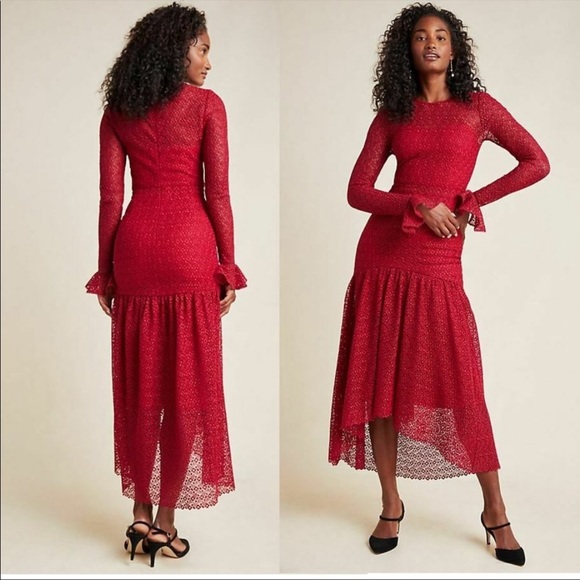 ML MONIQUE LHUILLIER KARINA LACE MIDI DRESS - Picture 3 of 10